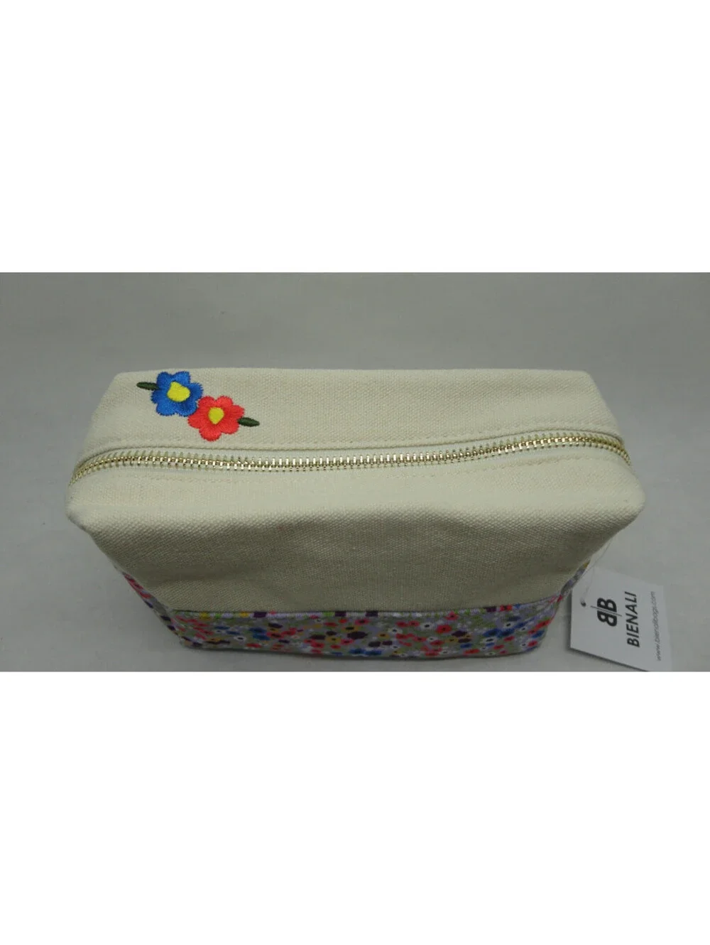 Bienali Small Canvas Cosmetic makeup Pouch Storage Bag Daisy Floral NEW
